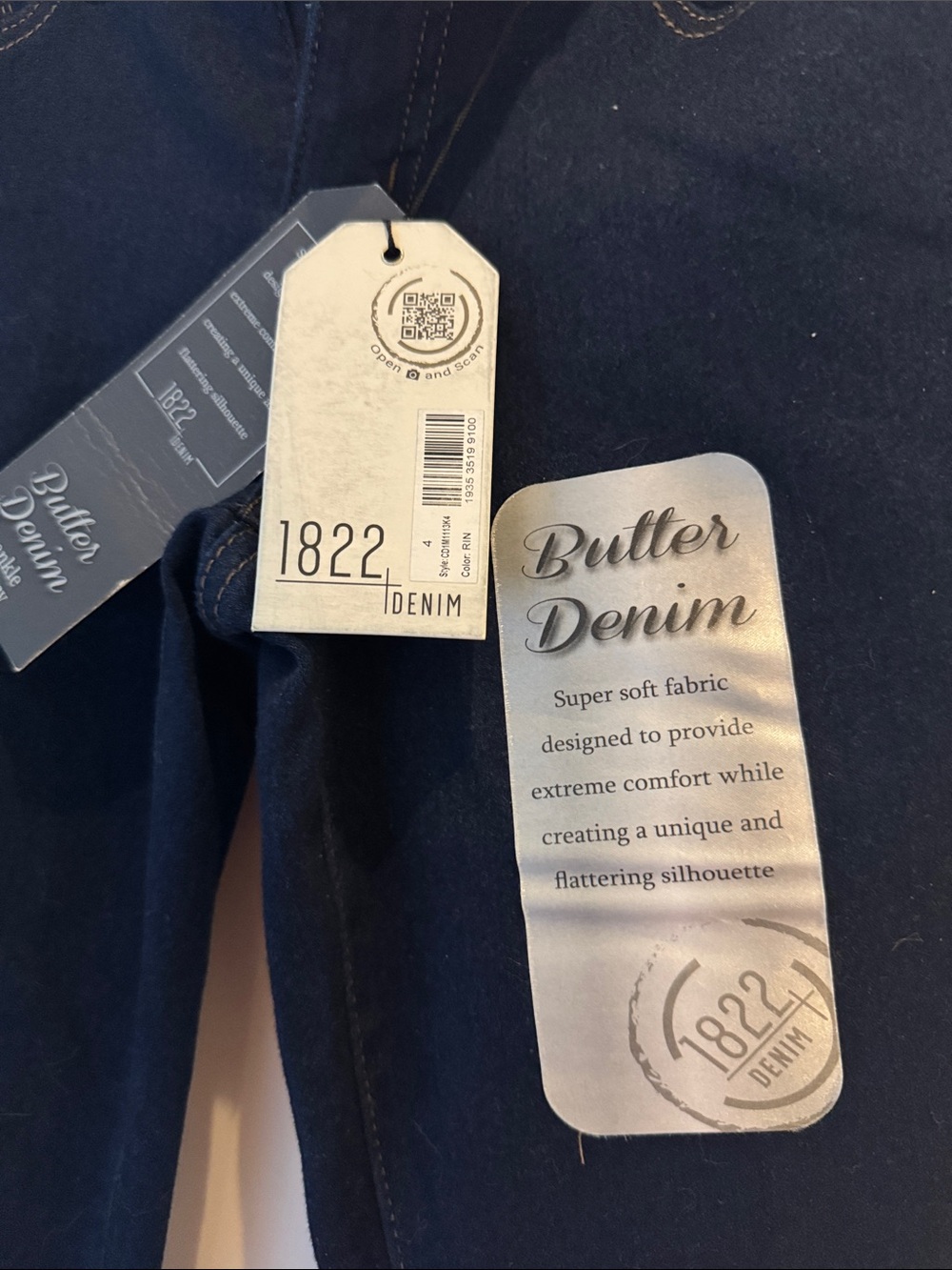 1822 Denim Women’s Navy Skinny Jeans butter soft. New - Picture 2 of 5